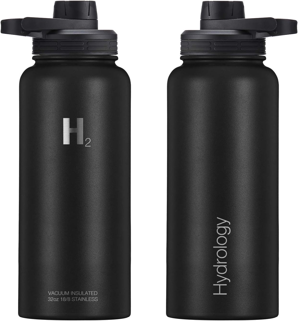 Hydrology Adventure Edition – Botella para agua con 3 tapas, doble pared de acero inoxidable, aislamiento al vacío, boca ancha, termo caliente y