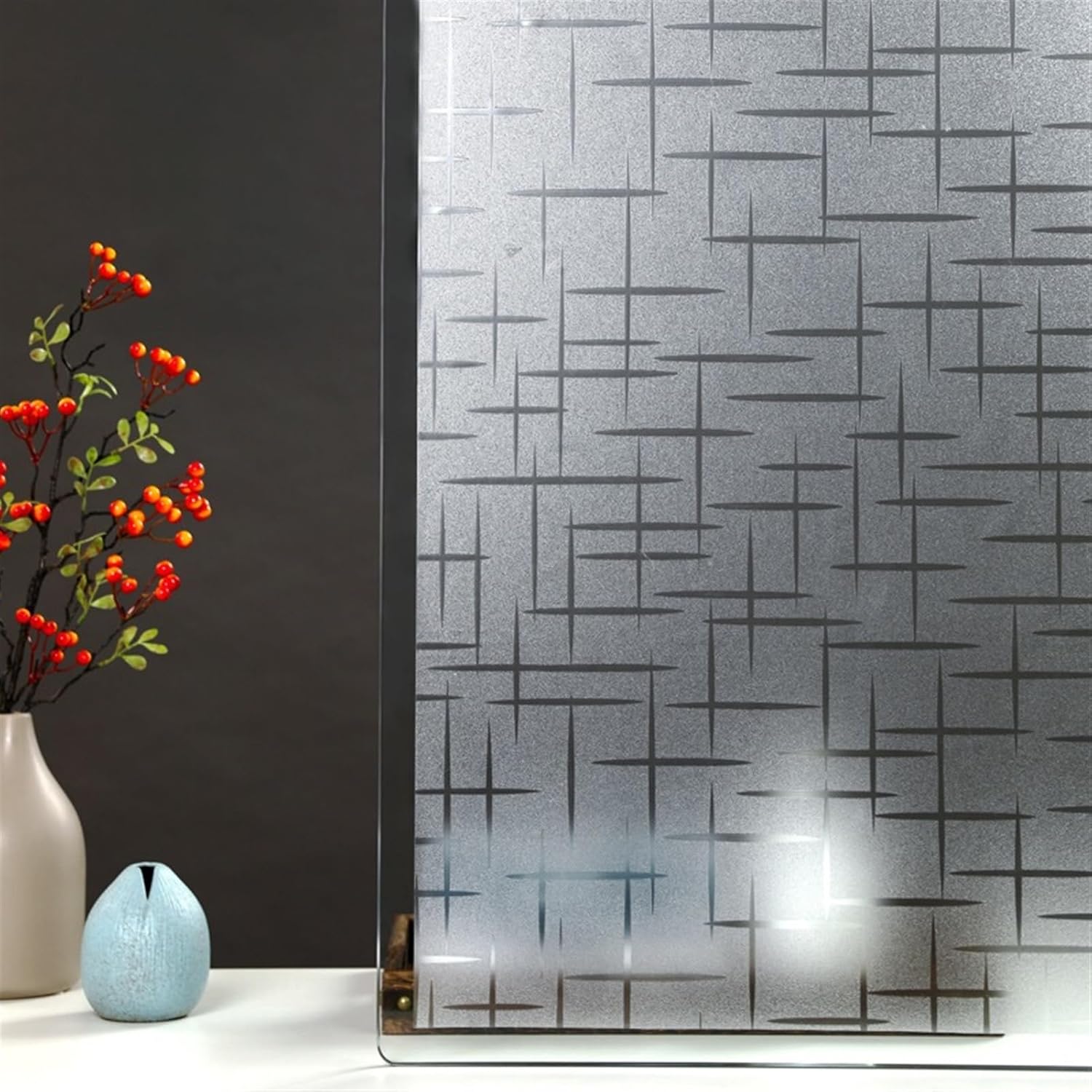 Película decorativa para ventana de vidrio esmerilado, película decorativa de privacidad para ventana, calcomanía para ventana de vitral, bloqueo