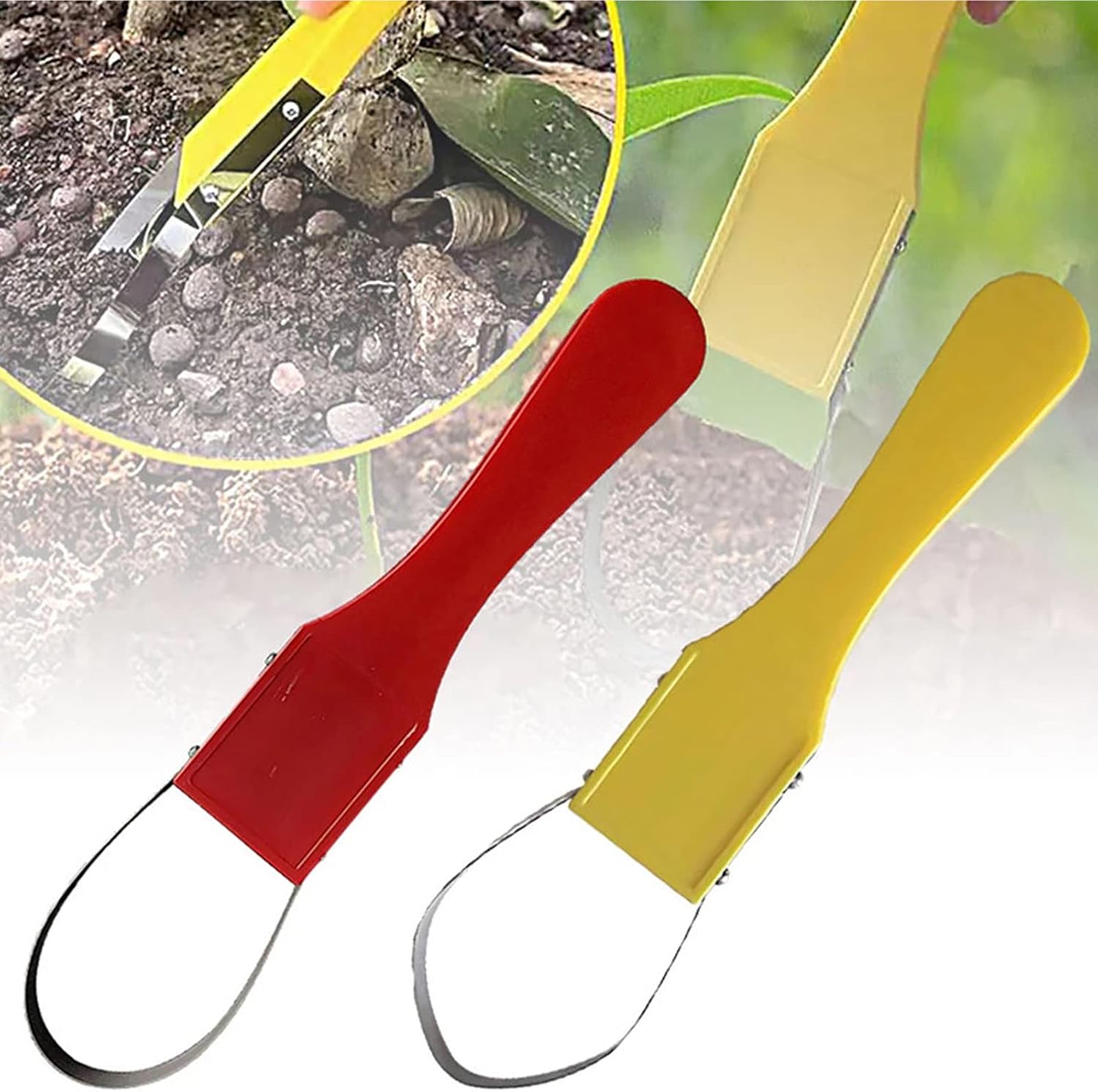 Herramienta de eliminación de malezas manual de acero inoxidable mejorada, diseño de bucle de hierro y cuchillas afiladas, desmalezadoras manuales