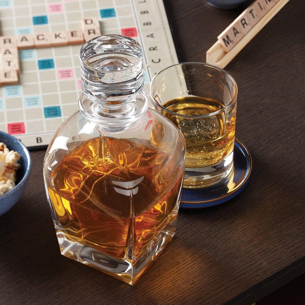 Lenox Tuscany Classics – Juego de decantador de whisky personalizado, decantador de cristal grabado personalizado y vasos con grabado de corona