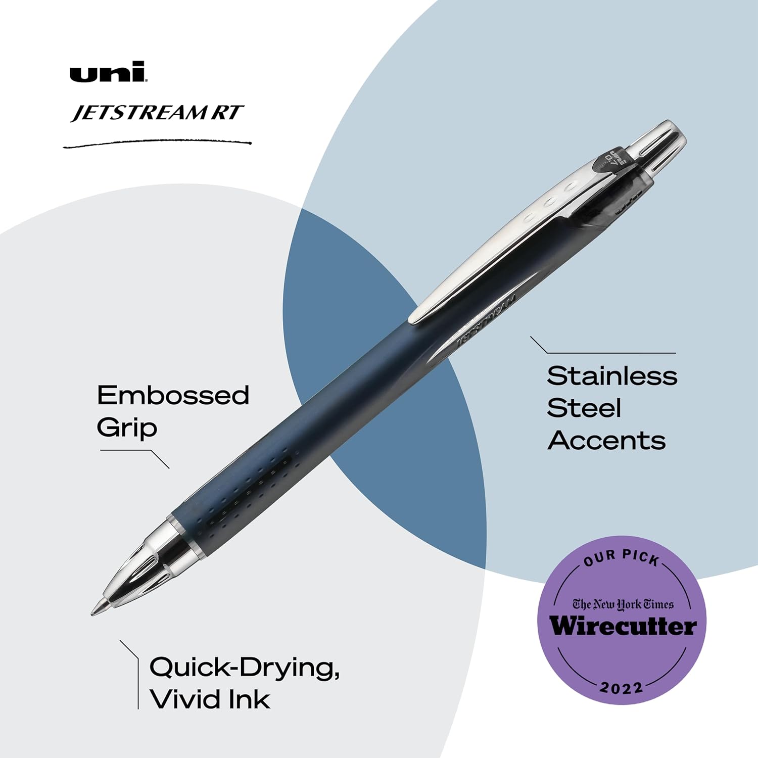 Uniball Jetstream RT – Paquete de 3 bolígrafos negros finos de 0.028 in y bolígrafo de gel Uniball Signo 207, paquete de 12 bolígrafos negros