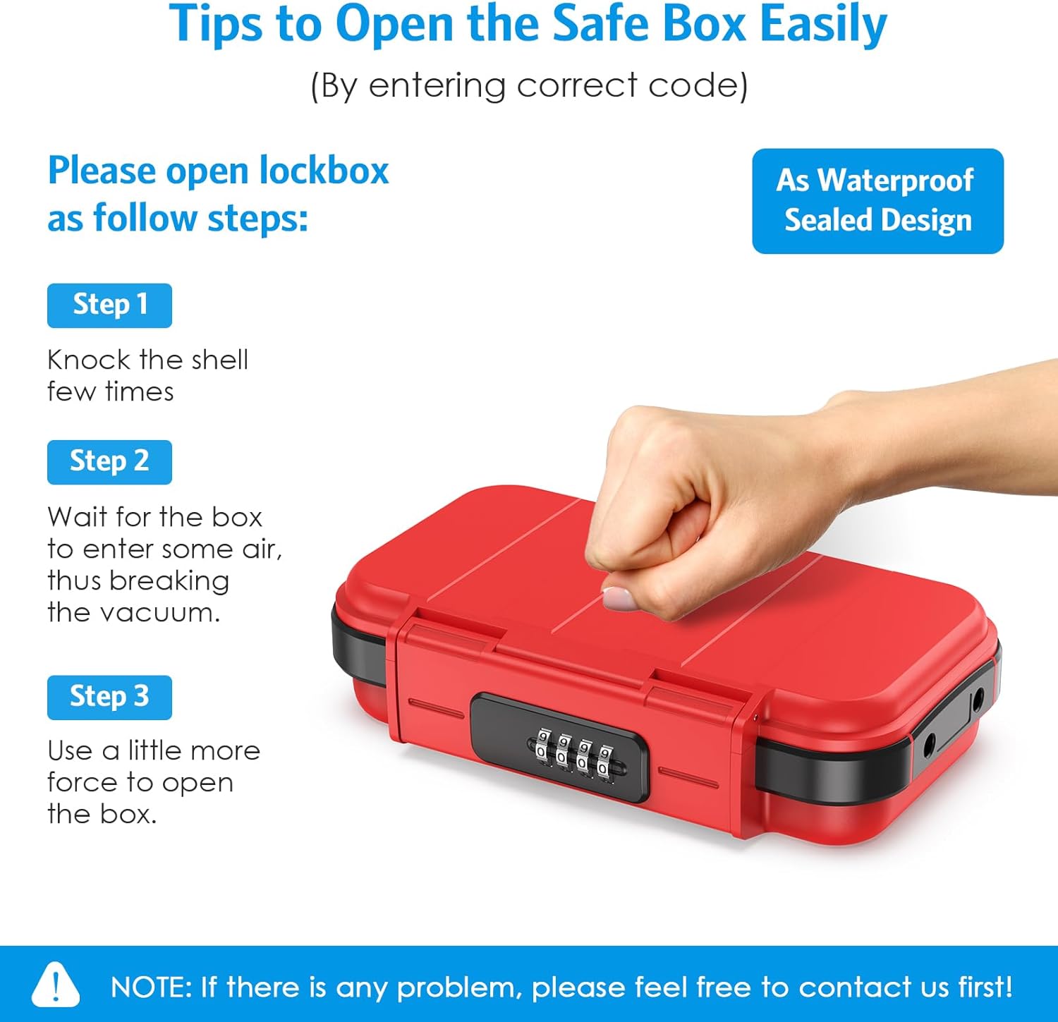AMIR Caja de seguridad portátil, caja de seguridad combinada con código, mini caja de seguridad antirrobo impermeable con cadena extraíble, caja de