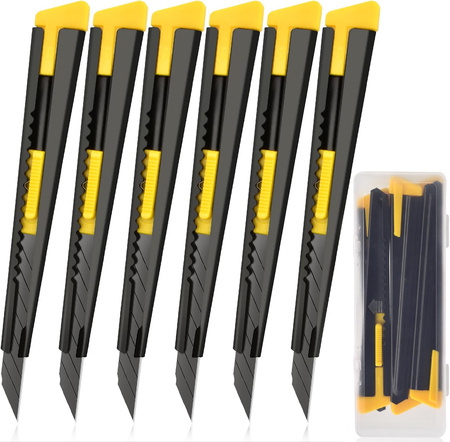 Paquete de 6 cortadores de cuchillos retráctiles, cuchillas de cuchillo Exacto de 0.315 pulgadas, herramienta de abridor de cajas de seguridad para