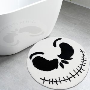 Alfombra de baño redonda de Halloween, 32 pulgadas, antideslizante, de caucho termoplástico, suave, absorbente, alfombra de baño de calavera peluda Alfombra de baño redonda de Halloween, 32 pulgadas, antideslizante, de caucho termoplástico, suave, absorbente, alfombra de baño de calavera peluda