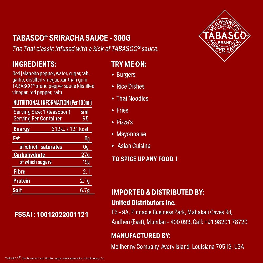 Salsa Sriracha TOBASCO, 256 ML
