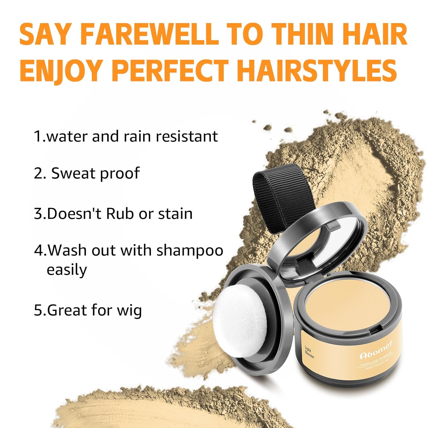 Retoque de raíz al instante para cubrir el cabello gris, polvo de línea de cabello, cobertura de raíces, oculta la pérdida de cabello para mujeres y