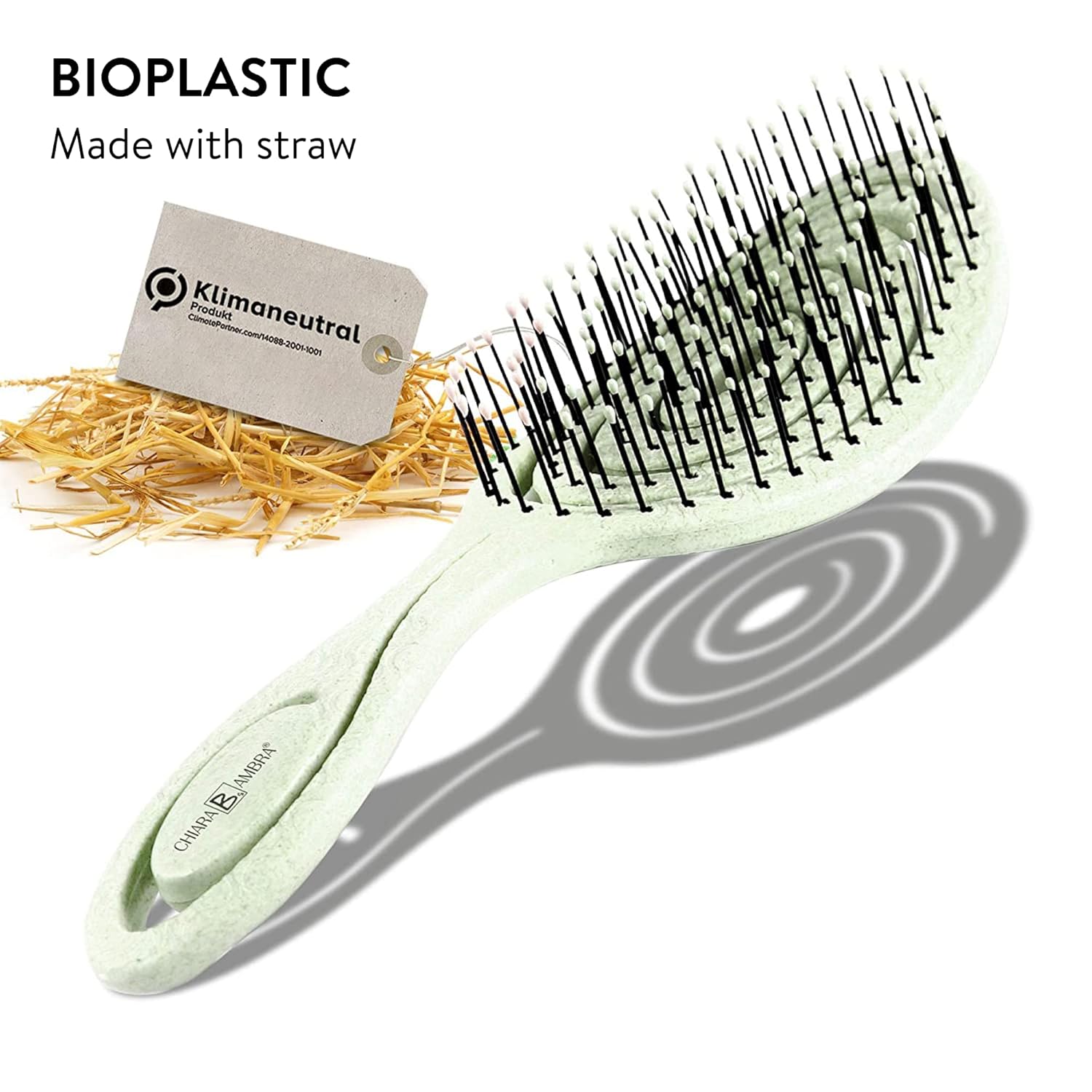Cepillo desenredante orgánico  Cepillos desenredantes sin tirones para cabello grueso y rizado natural  Cepillo de paja neutro para clima vegano