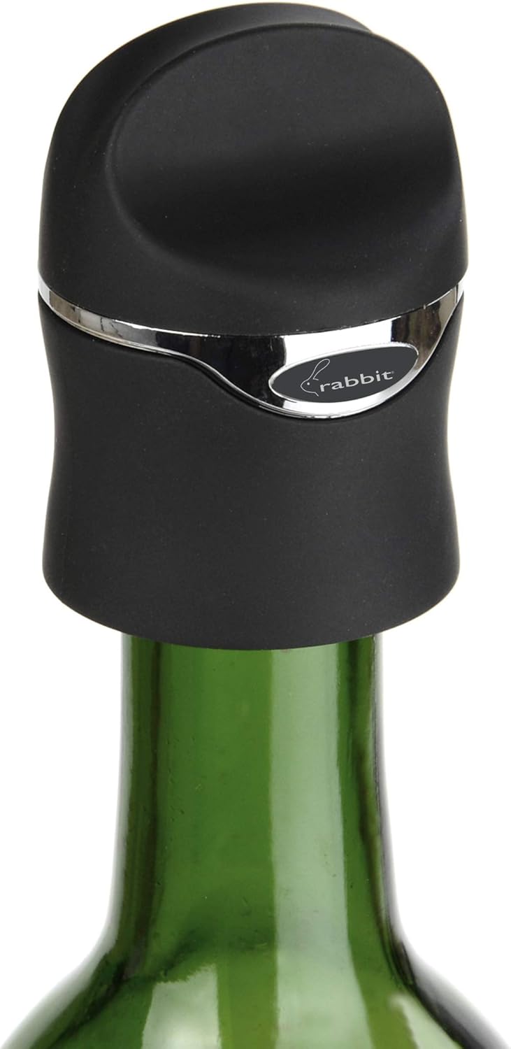 Rabbit Juego de 4 tapones para botellas, multicolor, champán y vino (terciopelo negro)