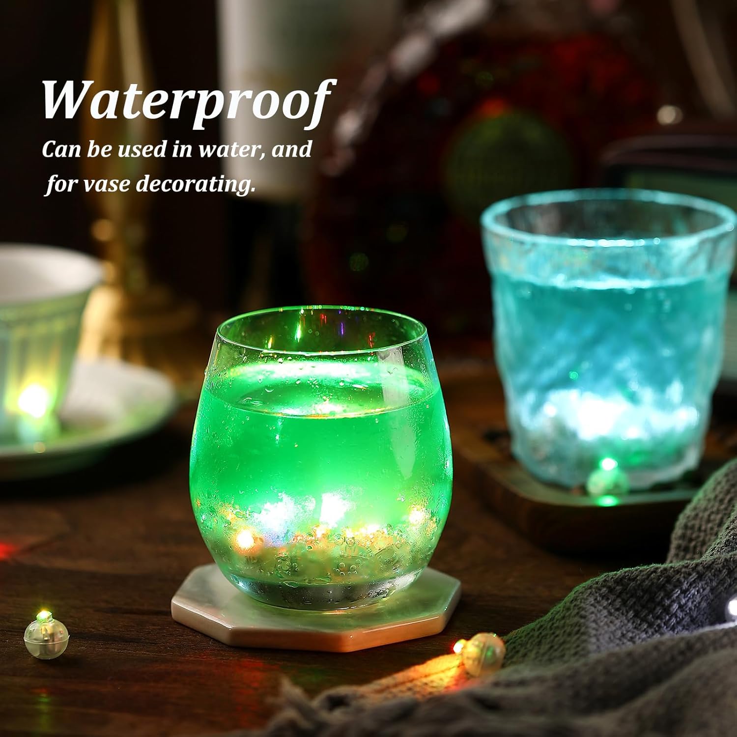 pozzolanas 100 mini luces LED con gancho, luz LED redonda impermeable para decoración de fiestas, luces de fiesta de neón, coloridas