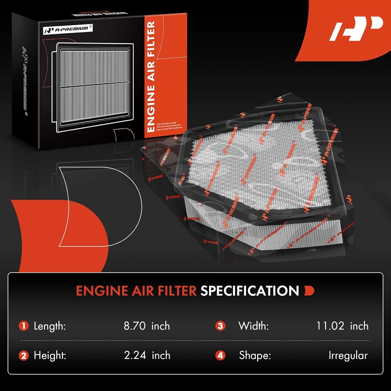 A-Premium Filtro de aire de motor compatible con Chevrolet Captiva Sport 2012-2015 y Saturn Vue 2008-2010, 2.5L 3.0L, panel flexible, repuesto #
