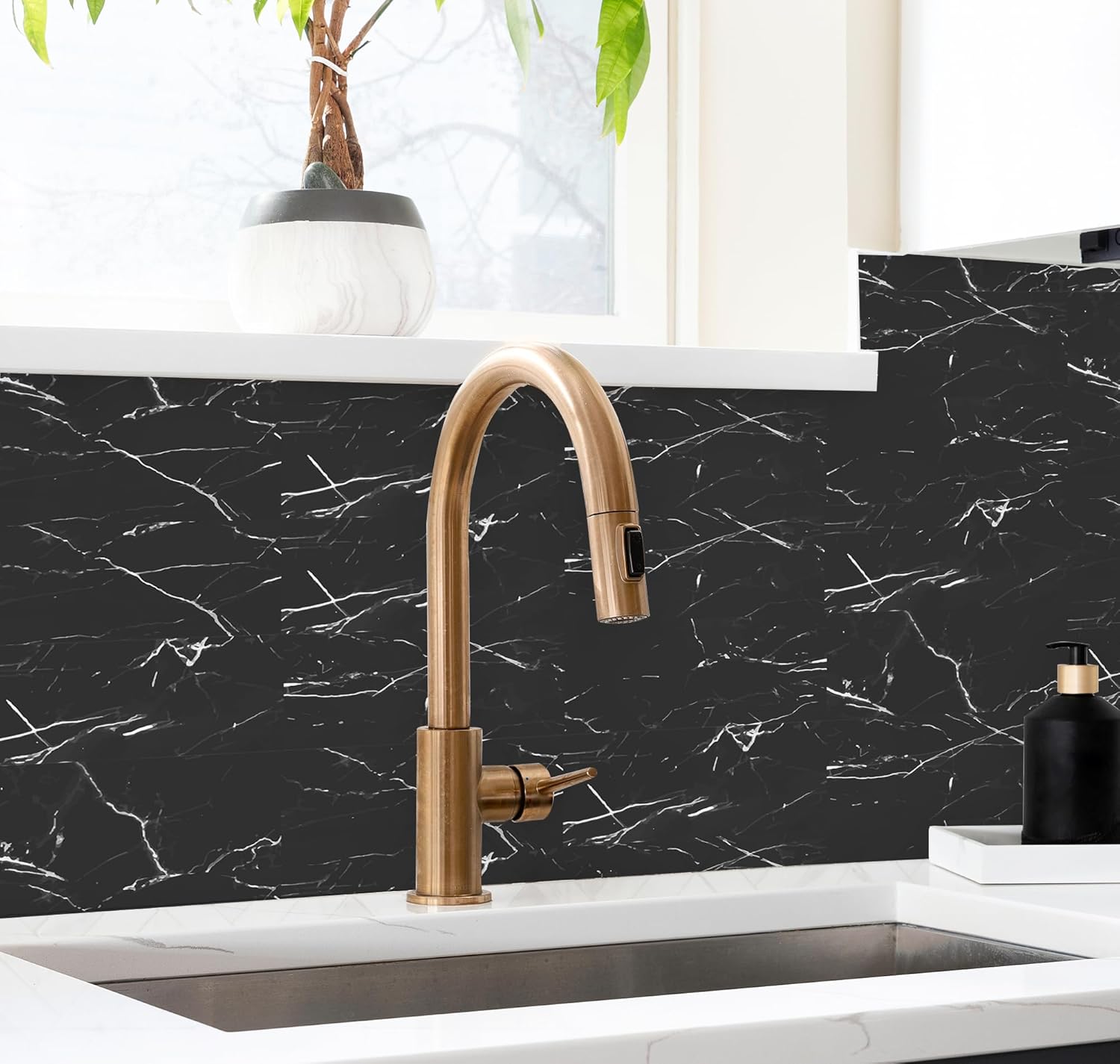 Clásico 40 piezas de tablero rectangular de espuma 3D mármol negro impreso azulejos azulejos patrón patrón autoadhesivo DIY pared escalera