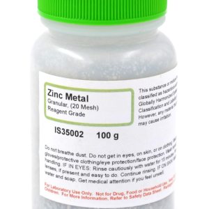 Innovating Science Zinc metálico granular de grado reactivo, malla 20, 3.53 oz – The Curated Chemical Collection Innovating Science Zinc metálico granular de grado reactivo, malla 20, 3.53 oz – The Curated Chemical Collection