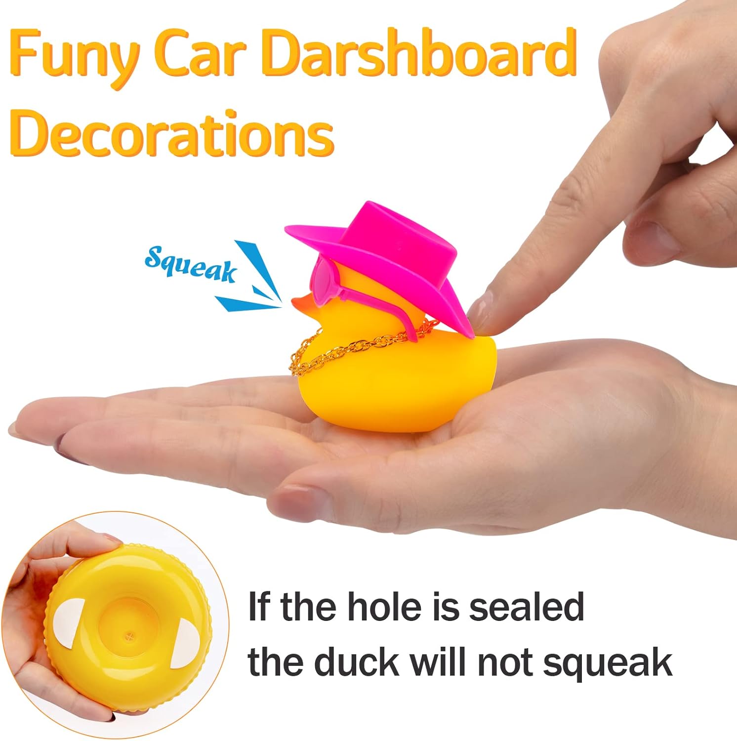 wonuu 2 piezas de adornos para tablero de instrumentos de automóvil, patos amarillos, pato de goma para decoración de automóvil, accesorios con