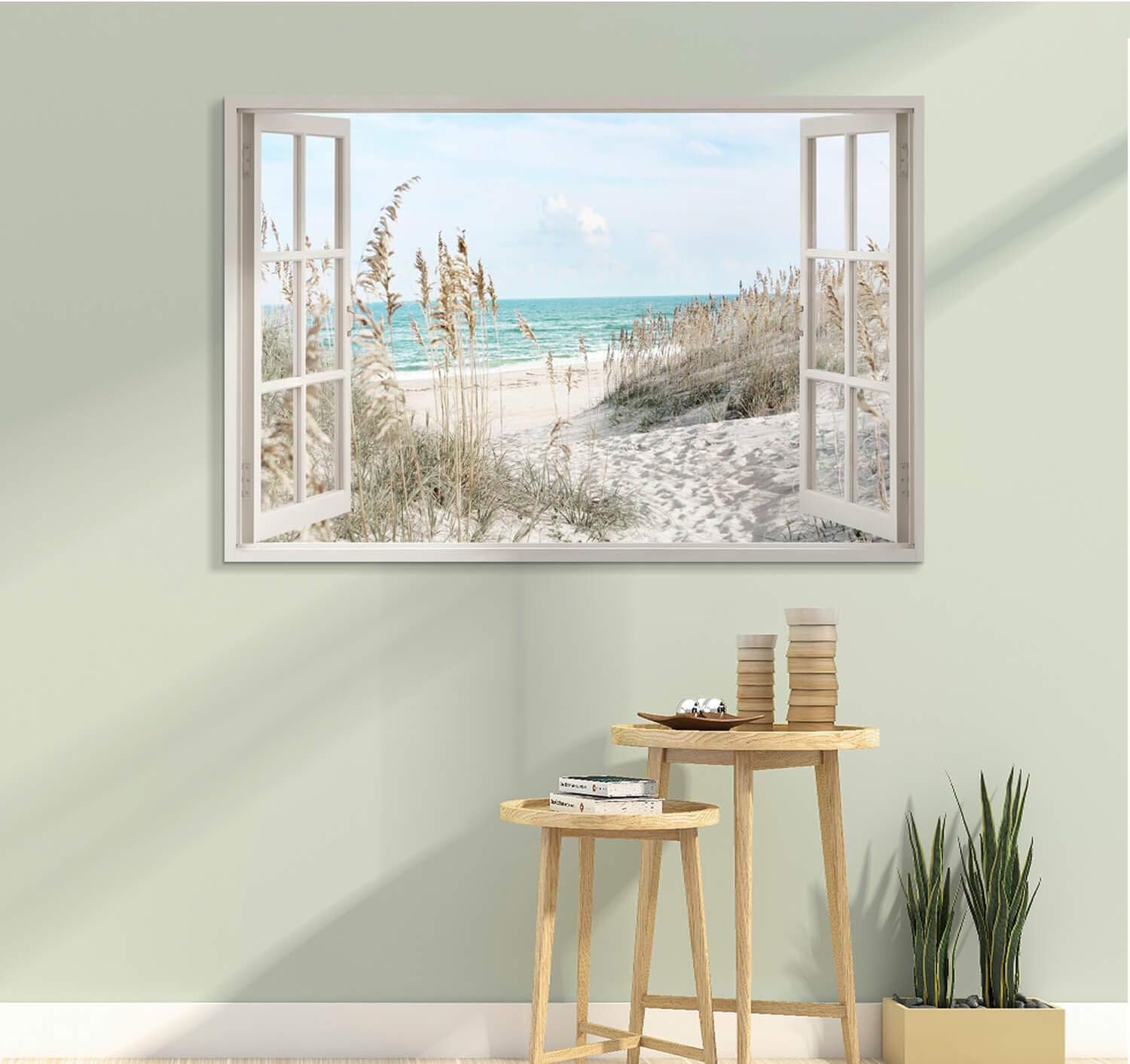 Cuadro costero – Arte de pared de playa obra de arte de playa temática de playa, paisaje marino, impresiones en lienzo para dormitorio (45 x 30 x 1