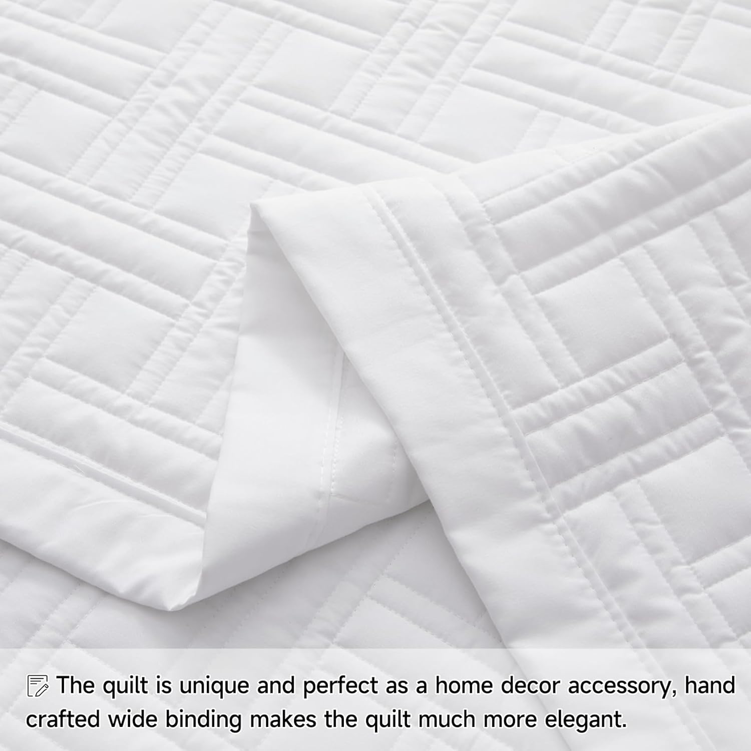 Juego de edredón blanco tamaño King, juego de ropa de cama ligero y fino de verano, juego de colcha y colcha de microfibra suave para todas las