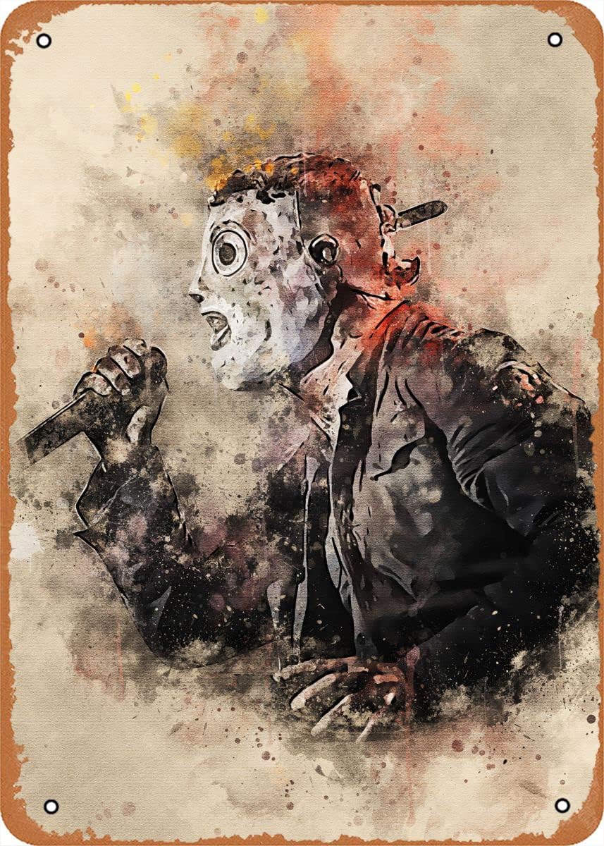 Acuarelas Corey Taylor – Póster de metal con texto en inglés “Corey Taylor, 12″ x 8”