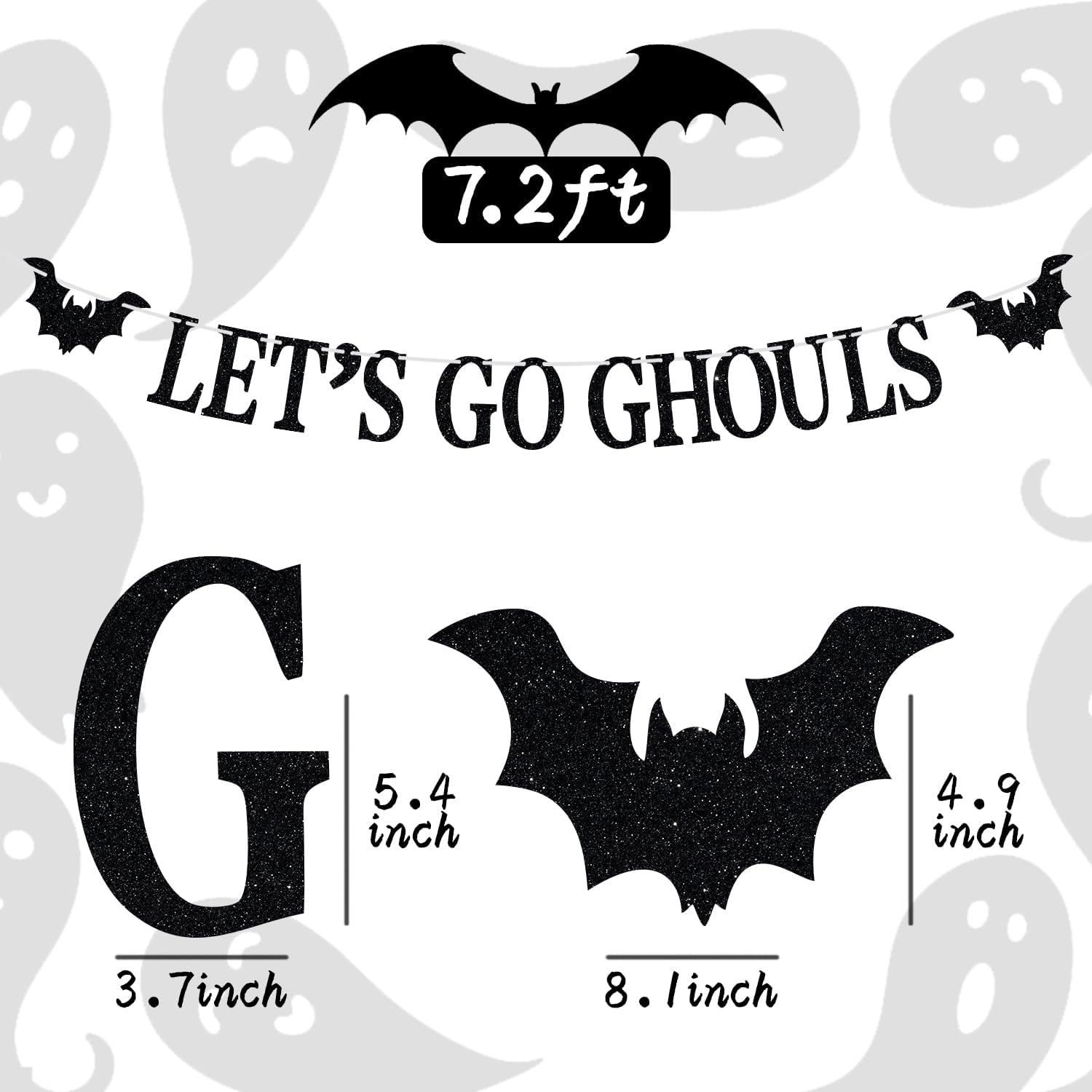 Cartel Let’s Go Ghoul, accesorios para fotos de fiesta de noche de Halloween, temática de fantasmas de terror, suministros de decoración de fiesta