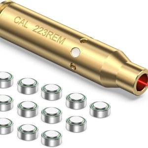 EZshoot Bore Sight 0.354 in223 0.219 in Boresighter láser rojo con 4 juegos de baterías EZshoot Bore Sight 0.354 in223 0.219 in Boresighter láser rojo con 4 juegos de baterías