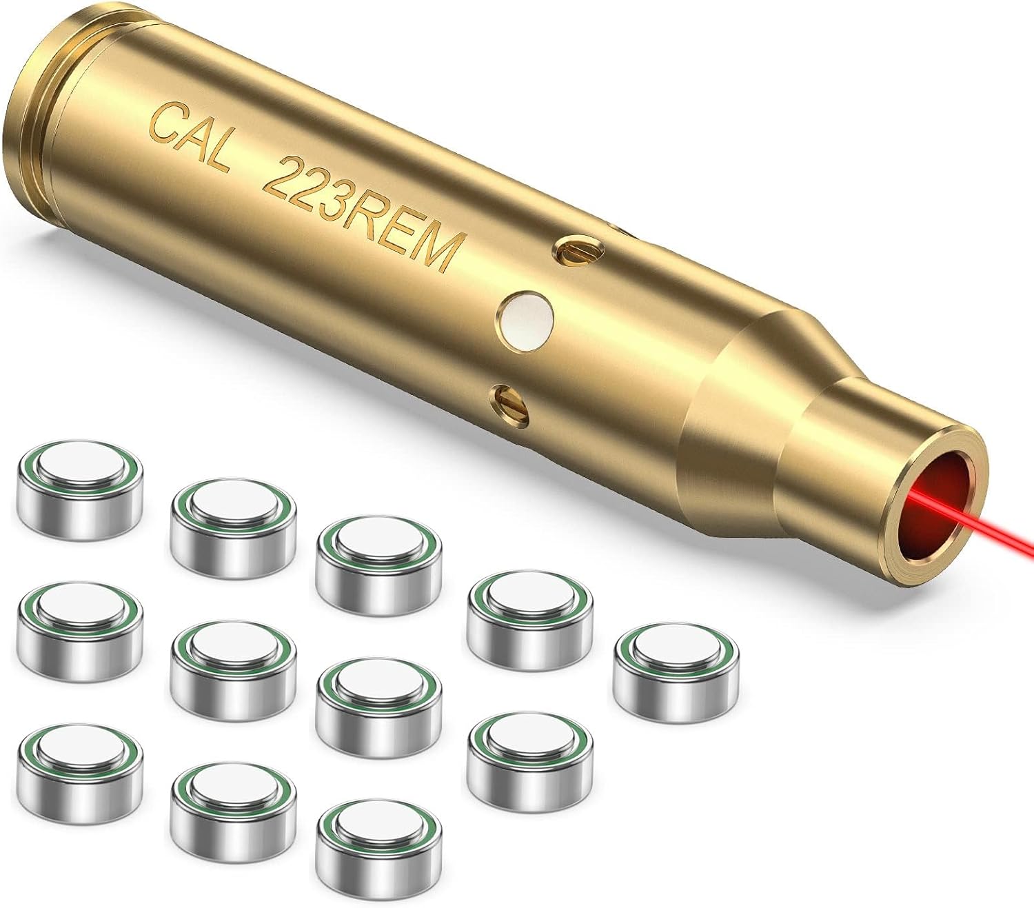 EZshoot Bore Sight 0.354 in223 0.219 in Boresighter láser rojo con 4 juegos de baterías