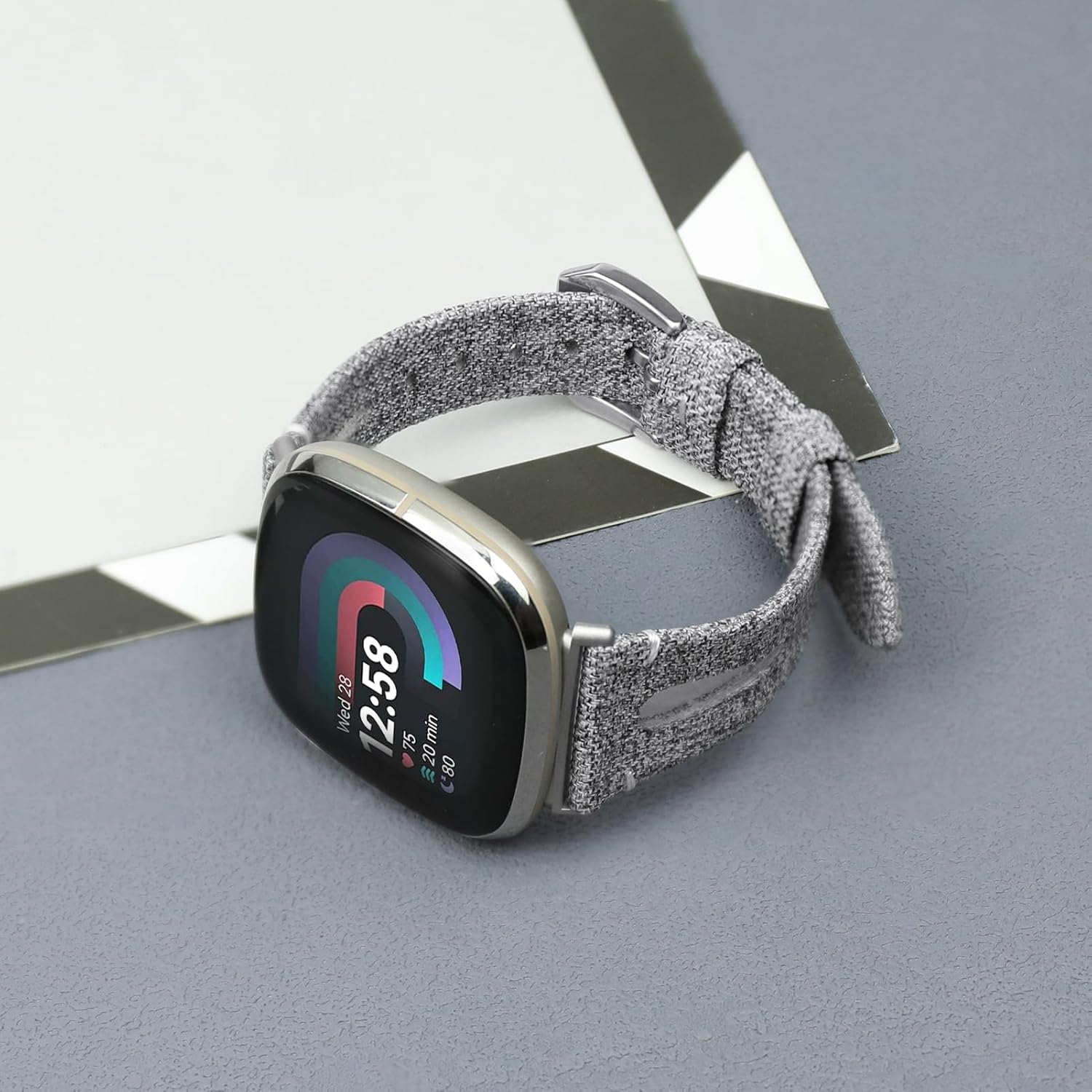 Bandas tejidas para Fitbit Versa 4Sense 2SenseVersa 3 para mujeres y hombres, cómodas correas de repuesto de tela delgada, pulseras deportivas