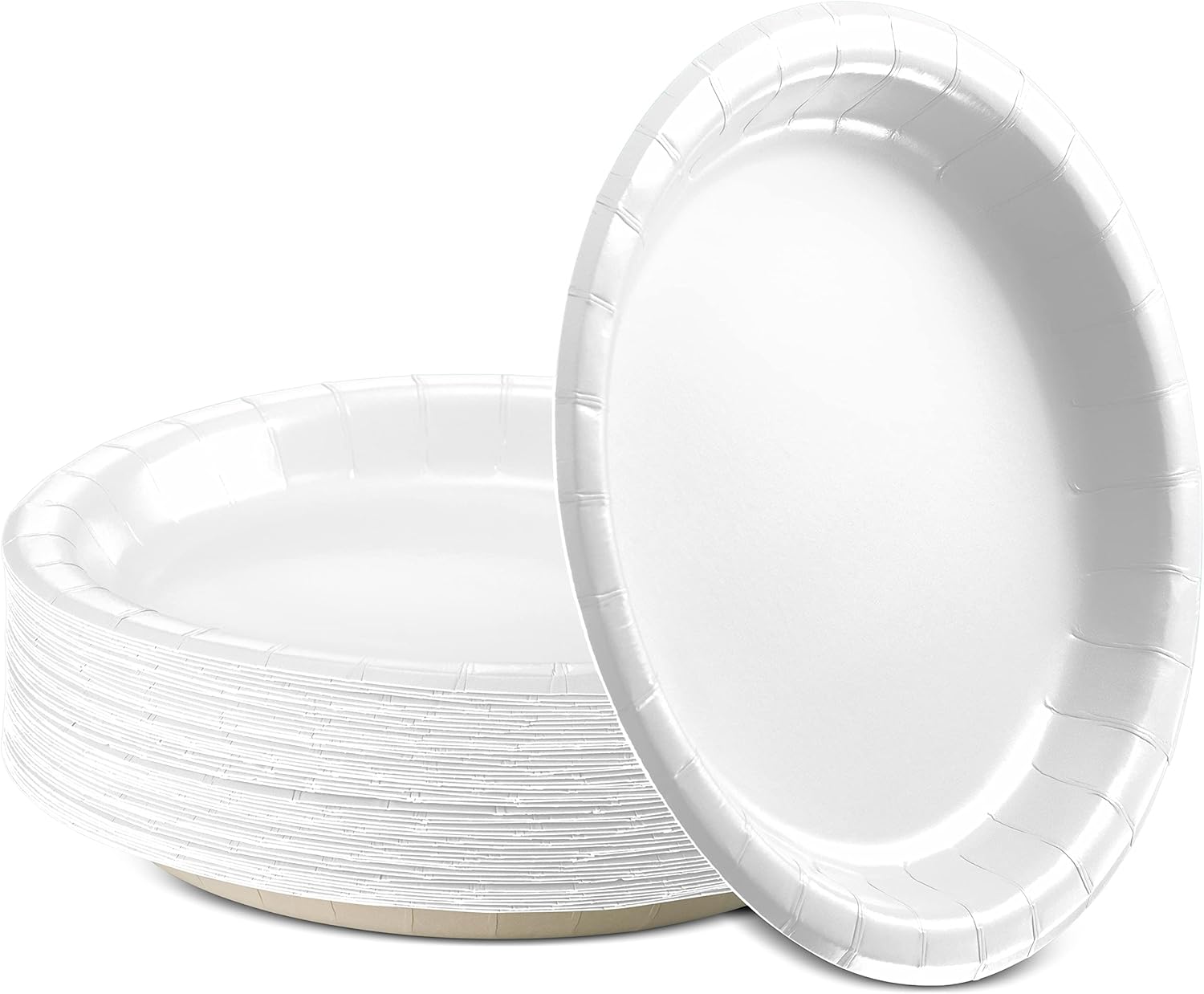 Platos llanos de papel blancos, platos de papel desechables de 8 12 pulgadas, platos desechables fuertes y resistentes para fiestas, cenas,