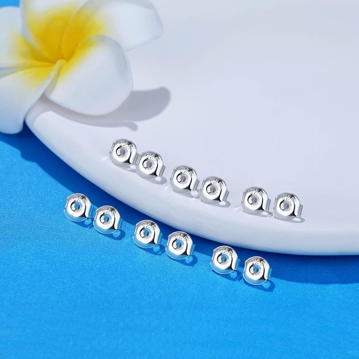 24 piezas de aretes de plata de ley 925 de repuesto para aretes, hipoalergénicos, cierre seguro de oreja, para aretes de plata