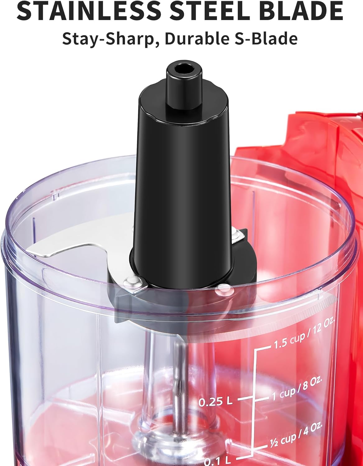 Reemix Picadora eléctrica de alimentos de un solo toque de 1.5 tazas, mini procesador de alimentos de 100 W, mezcla, pica, pica y mezcla verduras,