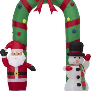 Decoración inflable de puerta de arco de Papá Noel y muñeco de nieve de 8 pies con luz LED para Navidad, fiesta, interior, exterior, patio, jardín, Decoración inflable de puerta de arco de Papá Noel y muñeco de nieve de 8 pies con luz LED para Navidad, fiesta, interior, exterior, patio, jardín,