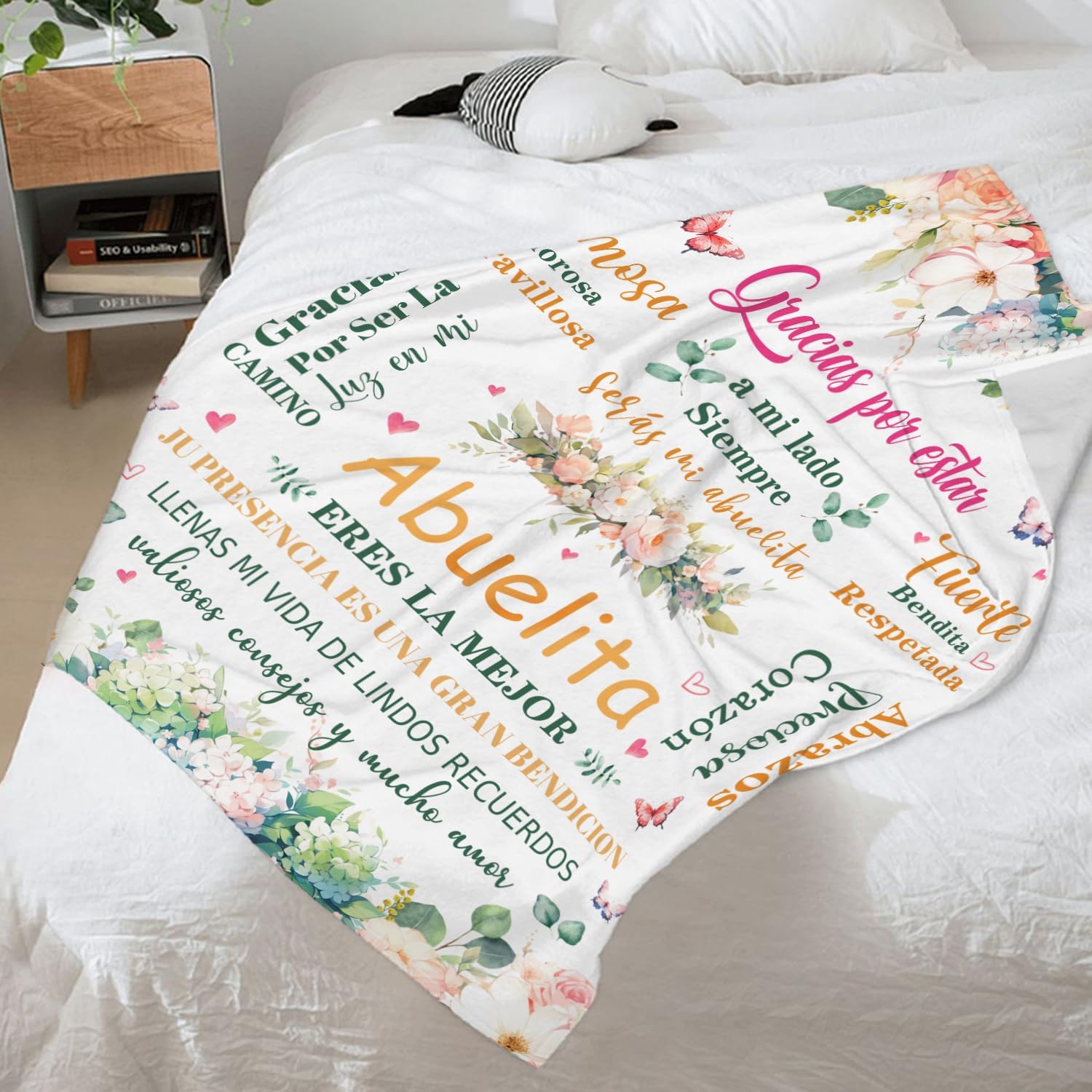 Regalos para Abuela en Español, Manta de Abuela, Regalos para Abuela en Español para cumpleaños, regalos para abuela de nietos manta de 60 x 50