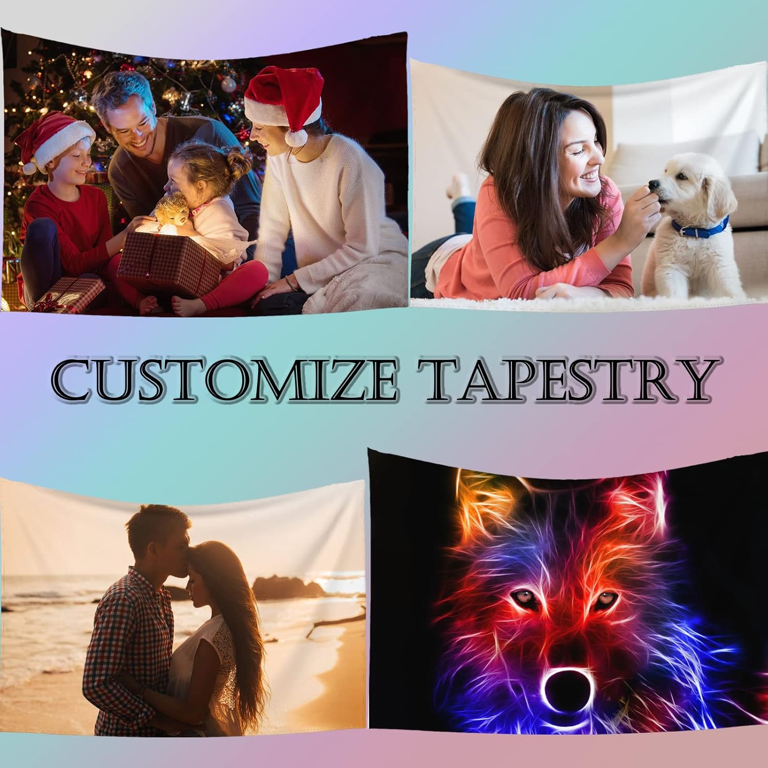 NEZIH Tapiz personalizado para dormitorio, estético, telón de fondo personalizado, imágenes para colgar en la pared, tapiz decorativo de habitación,