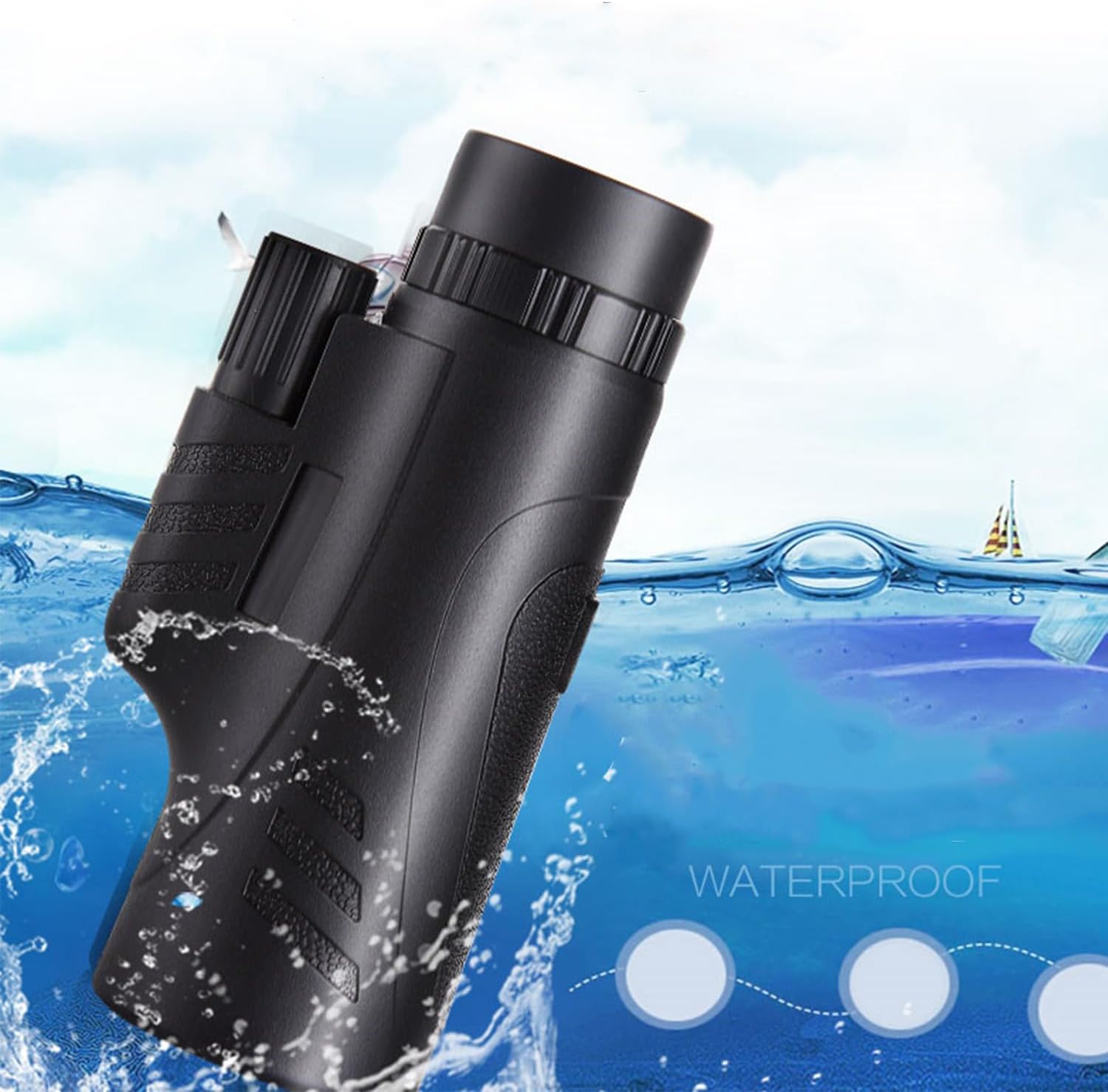 80×100 de alta potencia de visión nocturna BAK4 telescopio monocular compacto portátil impermeable monoculares adultos con trípode adaptador de