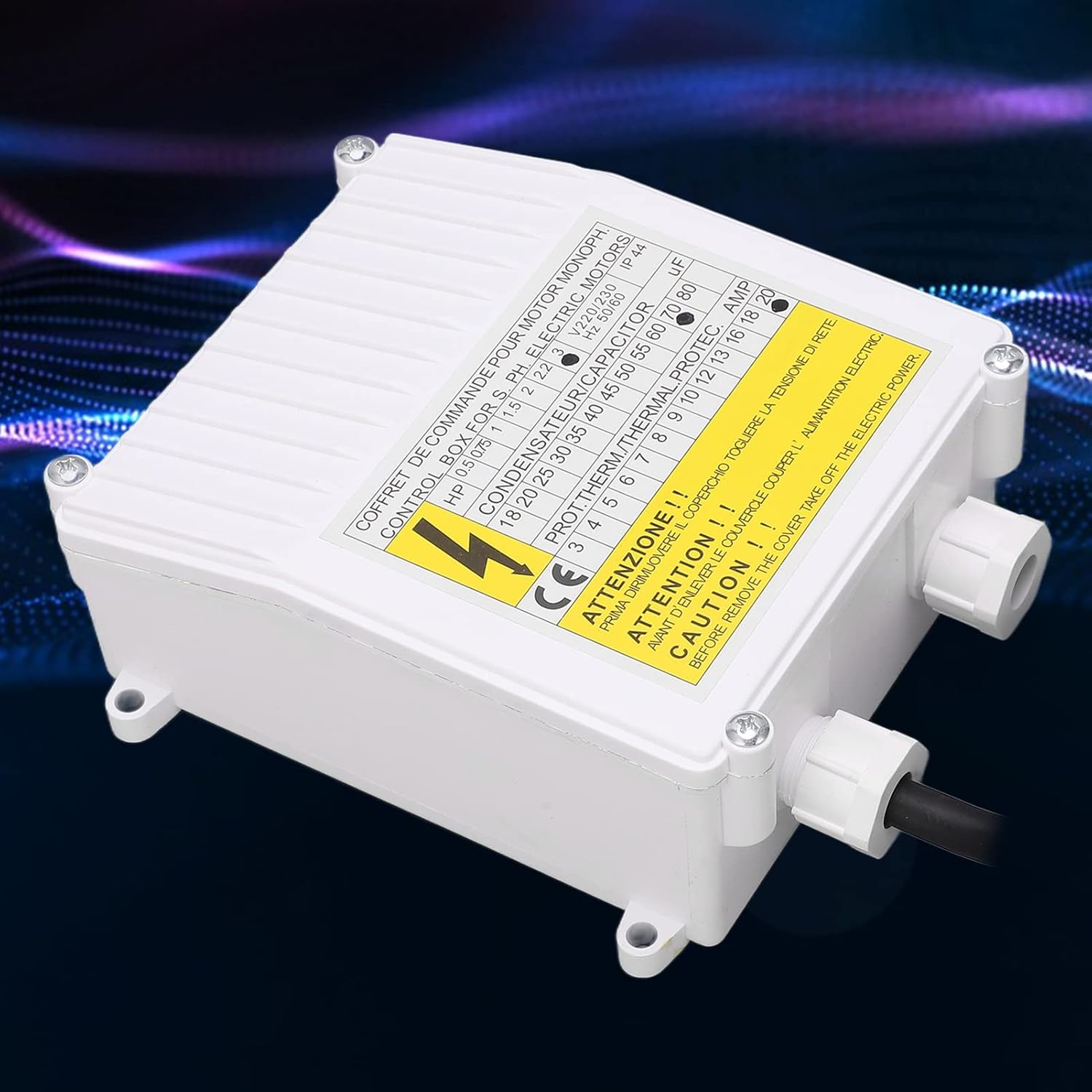2.2KW 3.0HP 70uf 20A Caja de control de bomba de pozo profundo Hogar 3.0HP Interruptor sumergible Controlador ABS Bomba sumergible Caja de control