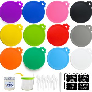 Oui – Tapas para tarros de yogur  Paquete de 24 tapas Oui para contenedor de yogur Yoplait  y 24 etiquetas de botella de yogur Oui y 1 bolígrafo, Oui – Tapas para tarros de yogur  Paquete de 24 tapas Oui para contenedor de yogur Yoplait  y 24 etiquetas de botella de yogur Oui y 1 bolígrafo,