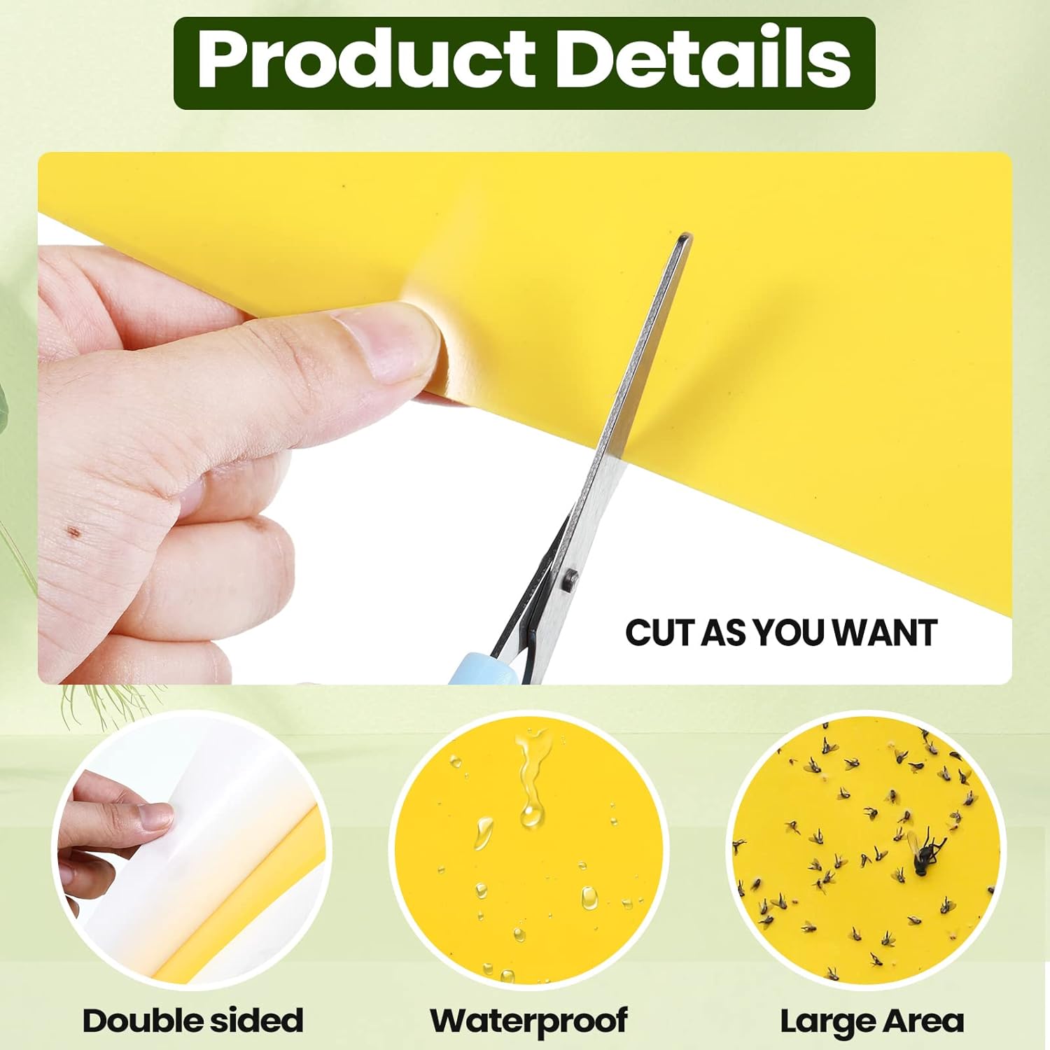 500 trampas adhesivas de doble cara para plantas voladoras, insectos como moscas blancas, pulgones, 6 x 8 pulgadas, trampas adhesivas para mosquitos