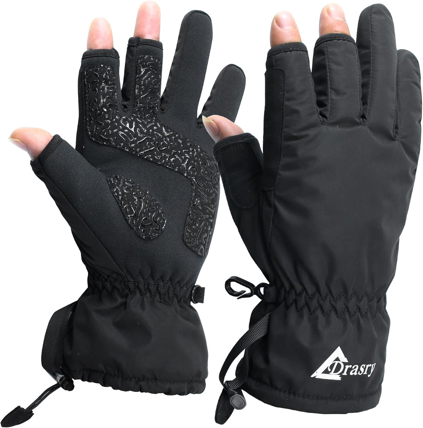 Drasry Guantes de pesca cálidos para hombres y mujeres para clima frío, aislados, repelentes al agua, ideales para pesca en hielo, pesca con mosca,