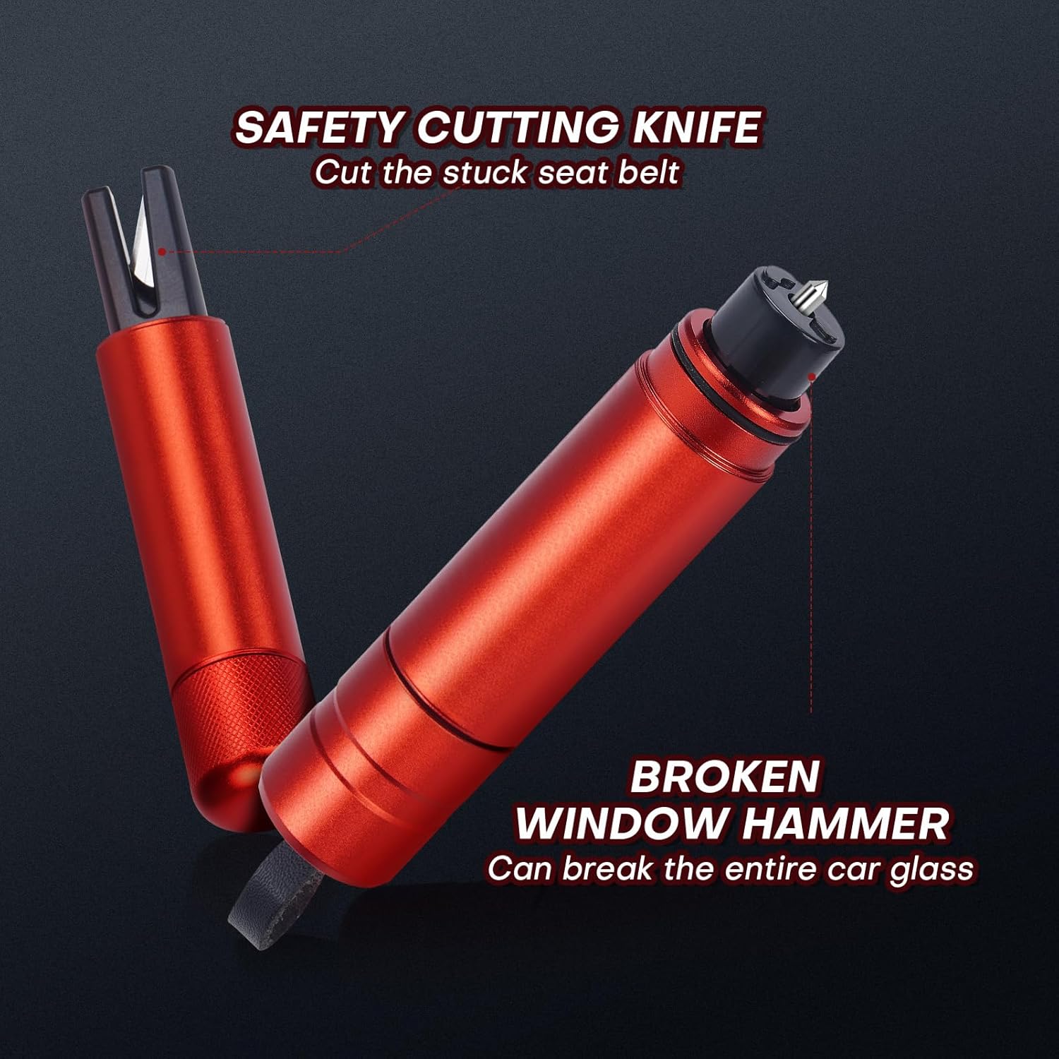 Rompedor de vidrio para automóvil, cortador de cinturón de seguridad y cinturón de seguridad, herramienta de punzón de emergencia para escape de