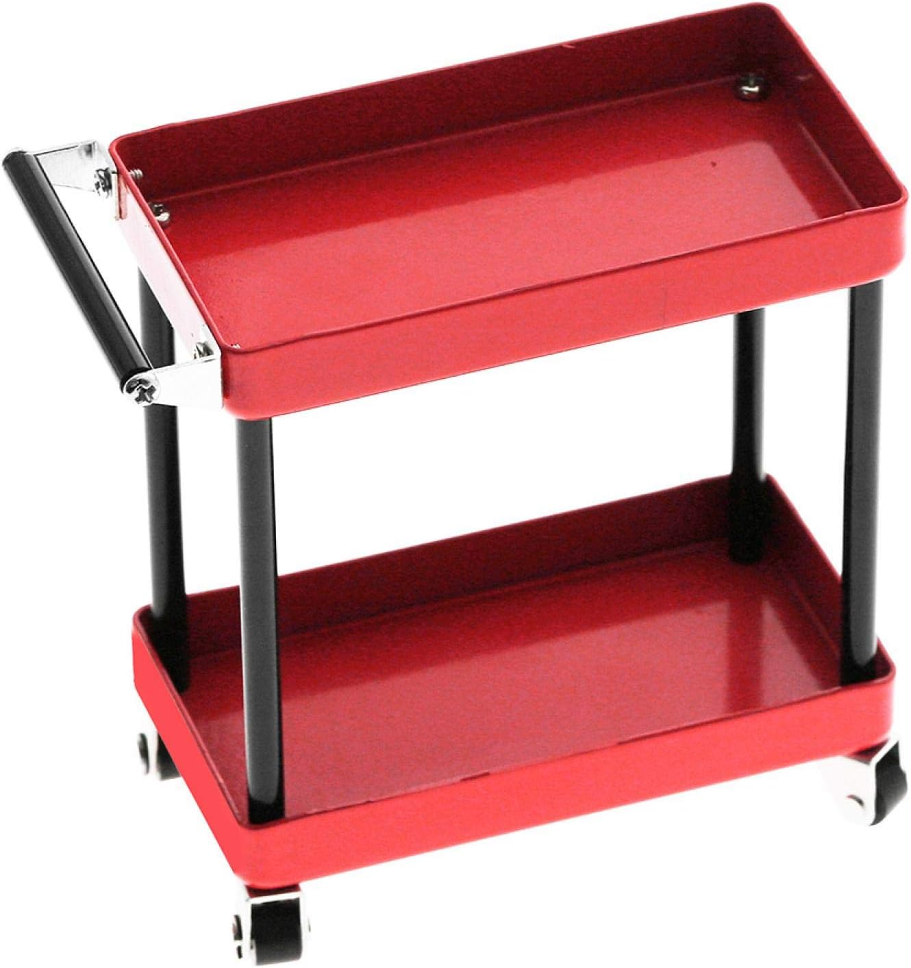 Carrito de almacenamiento de 2 niveles, carrito con ruedas, estante de almacenamiento para herramientas de reparación, fácil de usar y desmontar,