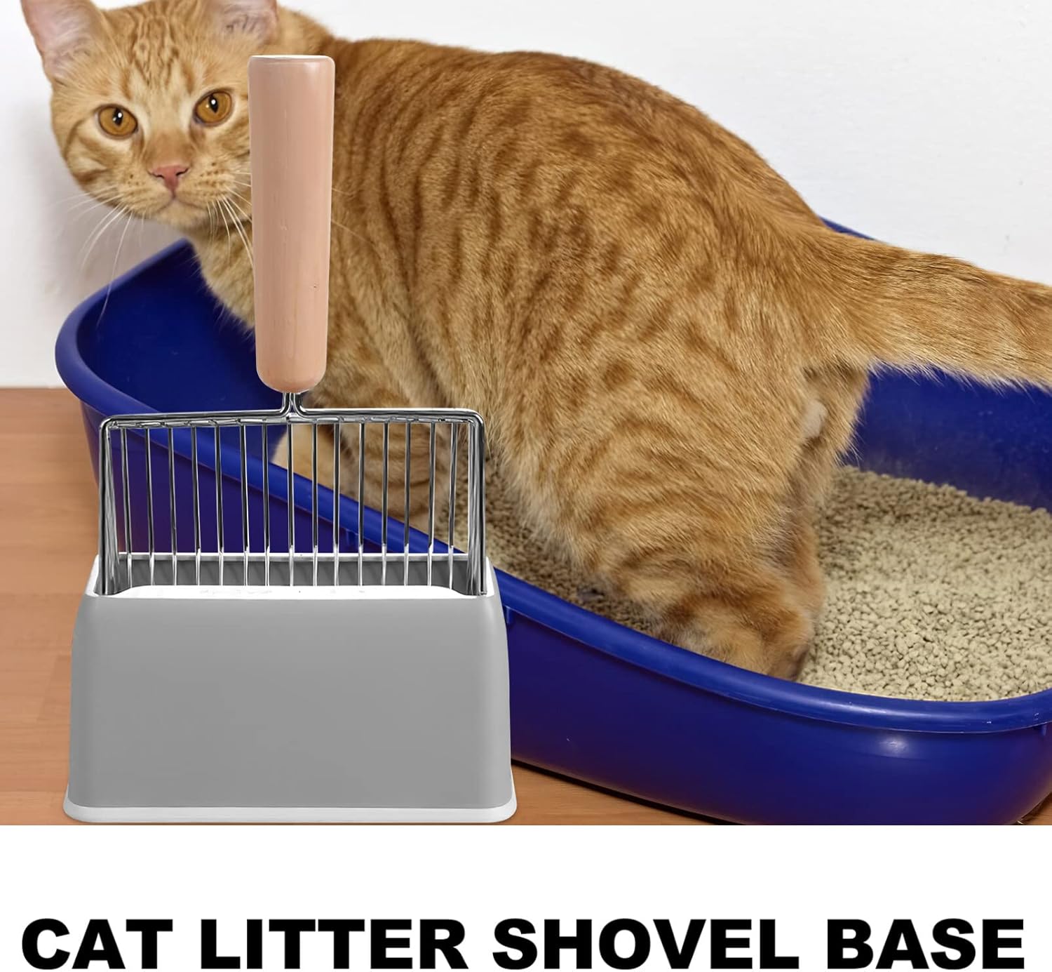 Alipis Caja de almacenamiento de pala de arena para gatos, caja de almacenamiento de pala de arena para mascotas, accesorios de caja de arena, 2