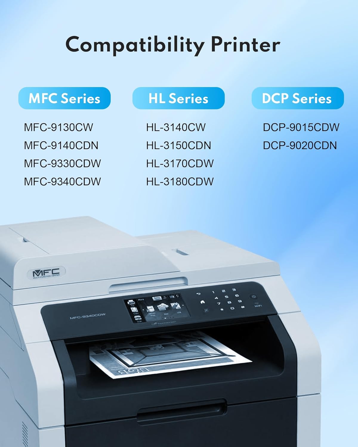TN221 – Cartuchos de tóner TN221, paquete de 4 cartuchos TN225, repuesto para Brother tn221 tn221bk tn225, compatible con cartuchos de tóner Brother