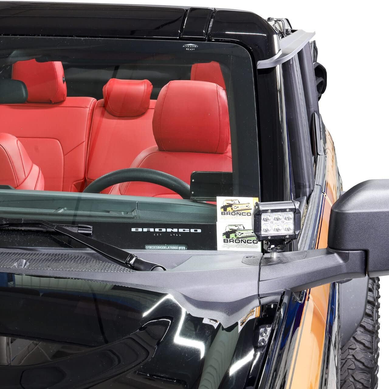 IAG I-Line – Sistema de cubierta deflectora para visera deflectora con canal de pilar A para Ford Bronco 21-23+ 4 puertas (negro mate)
