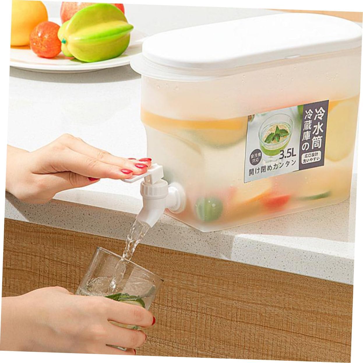 Frigorífico Hervidor de agua de plástico Jarra de agua de plástico Jarra de jugo de plástico Jarra de jugo de bebidas heladas Refrigerador