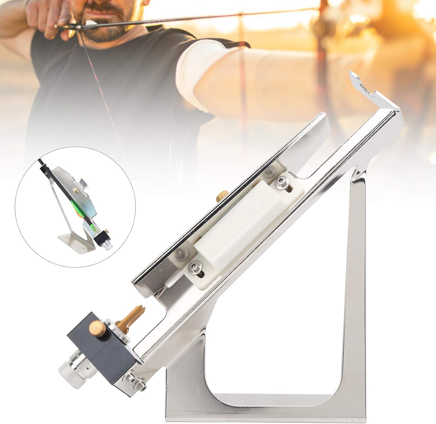 Fletching Jig, herramienta ajustable de aleación de aluminio apta para la mayoría de los tipos de flechas
