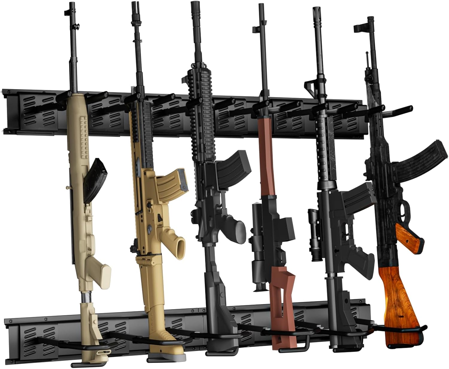 2023 Nuevo estante para armas de interior, estante de exhibición de rifle ajustable, estante de exhibición de escopeta, estante de pistola de acero