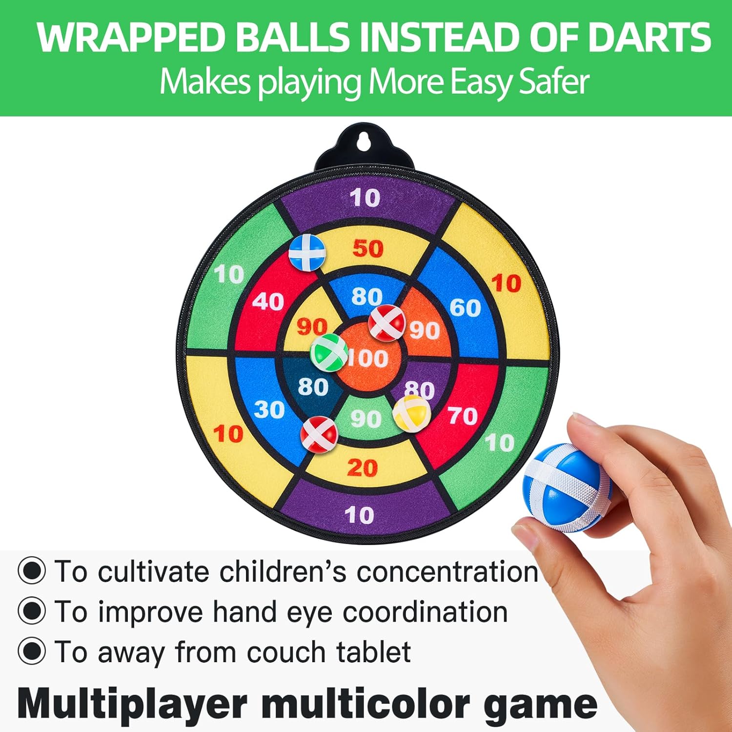 Tablero magnético de dardos de doble cara  con 12 bolas adhesivas y dardos magnéticos, para niños, diversión para fiestas en interiores y