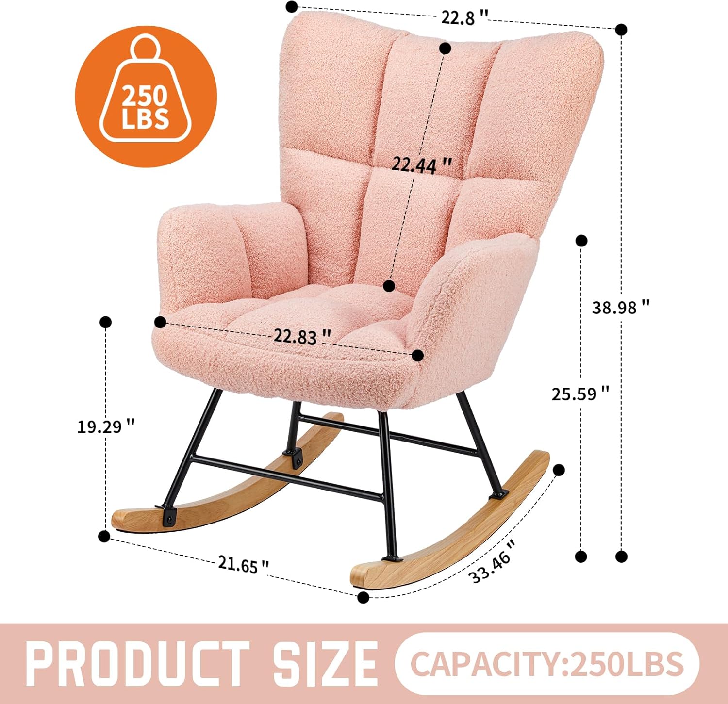 Respaldo alto mecedor y cómodo asiento acolchado, sillas reclinables para enfermería, tapizado de peluche, moderno sillón para guardería, sala de