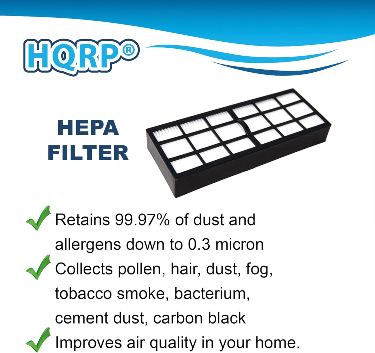 HQRP Paquete de 2 filtros compatibles con Eureka Whirlwind 3272AV 3282AVZ, Clean Living 3281AZ 3281BZ, aspiradora vertical serie 3270 3280 HF-7 HF7