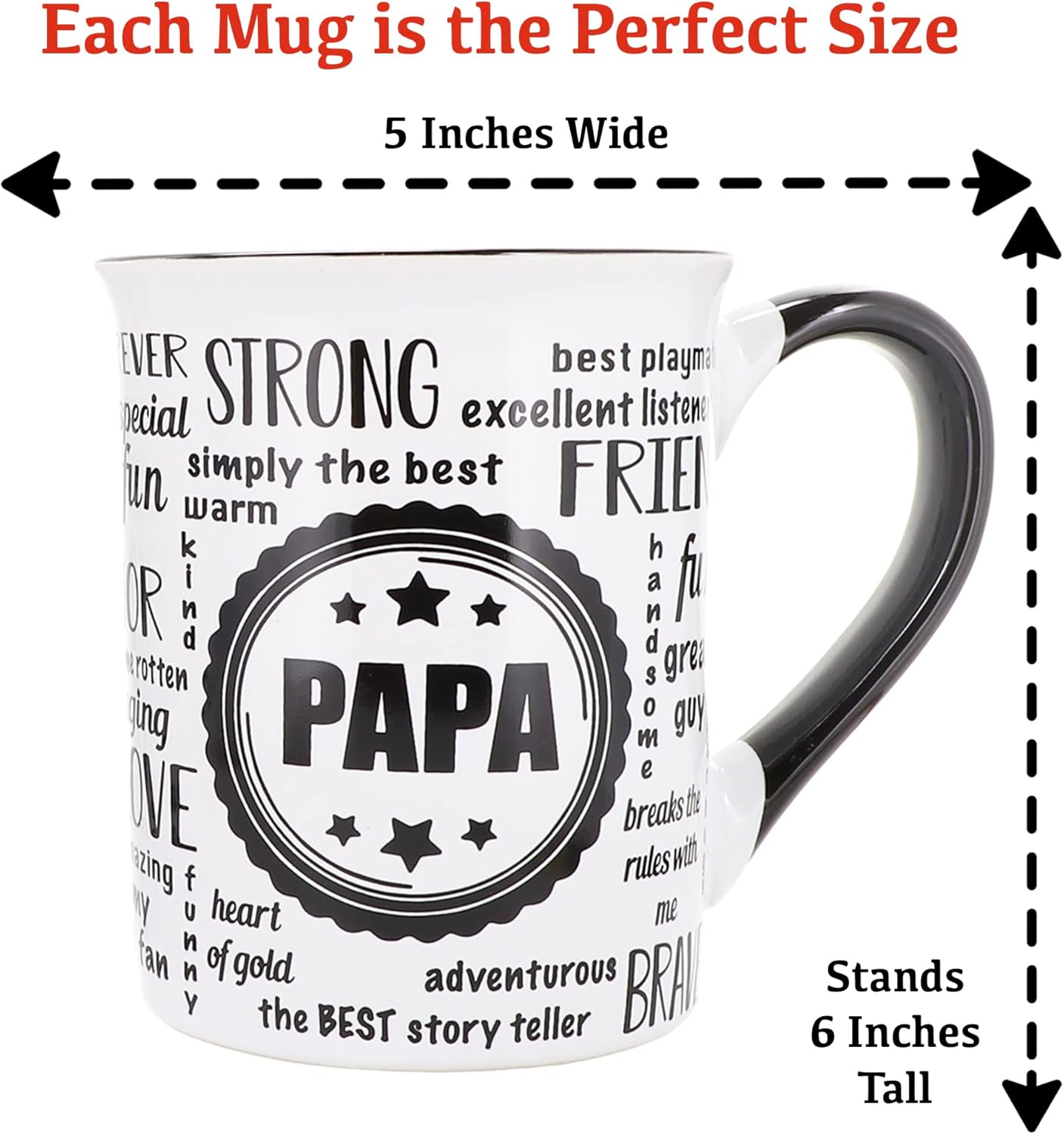 Cottage Creek Tazas de Nana Papa, regalos de Nana Papa, juego de tazas de 2 piezas para abuela y papá, anuncio de embarazo para abuelos, tazas de
