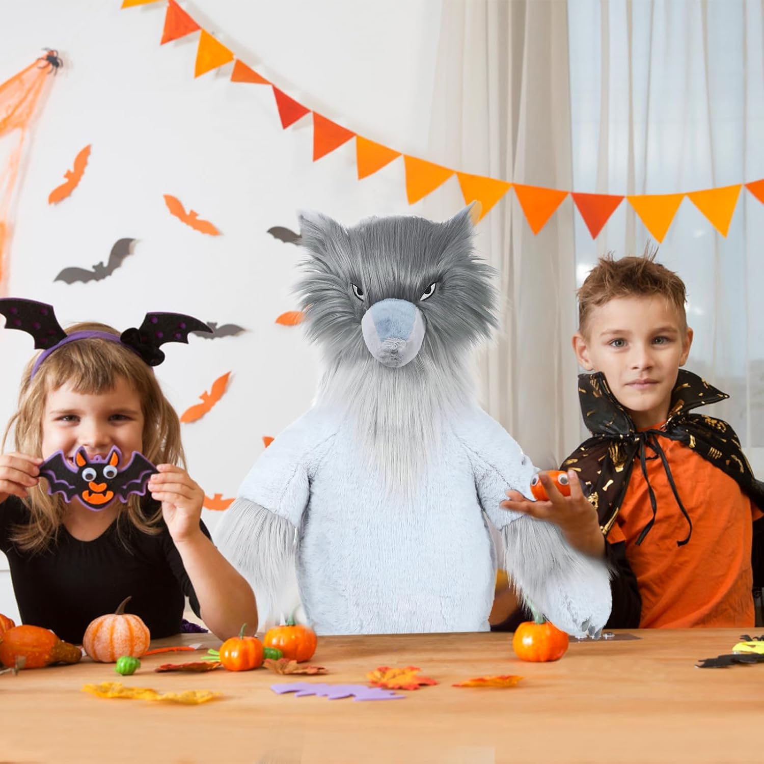 MorisMos Peluche de lobo gigante, juguete de peluche grande de lobo de 36 pulgadas, regalos para niños en Navidad