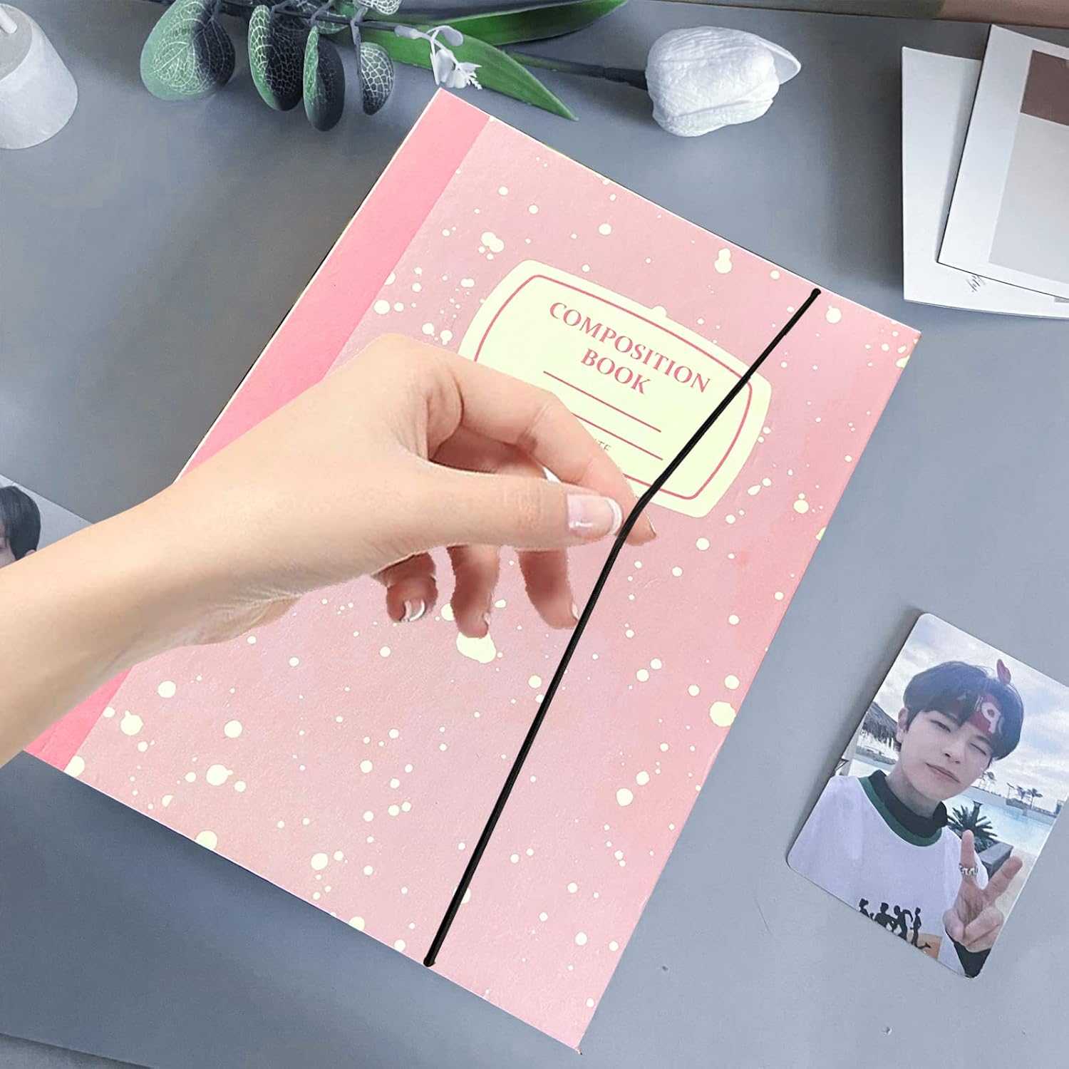 domidomi Carpeta para tarjetas fotográficas A5 Kpop con 6 anillas, soporte para tarjetas fotográficas Kpop, protectores de tarjetas recargables con