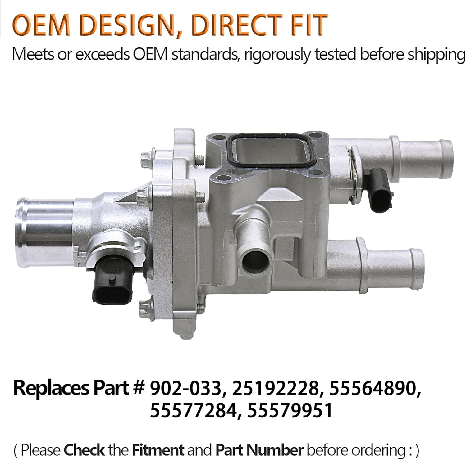 FOKES Conjunto de carcasa del termostato de refrigerante del motor compatible con Chevy Cruze, Limited, Trax, Sonic 1.8L y 1.6L – Reemplaza